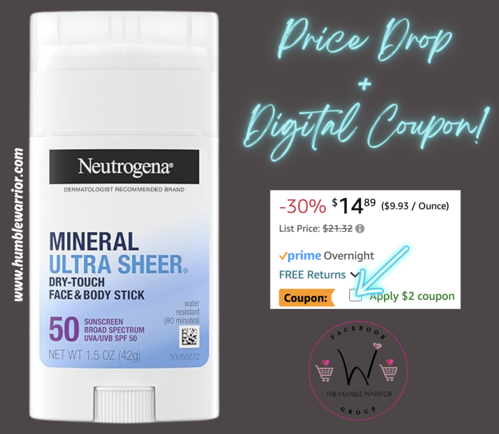 Neutrogena Ultra Sheer Dry Touch SPF 50 Mineral Sunscreen Stick!